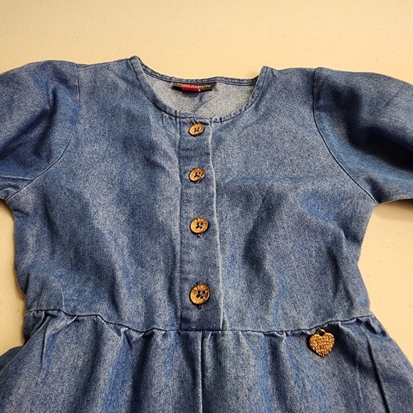 Vince Camuto Toddler Girls Floral Embroidered Designer Jean Jumpsuit - Size 3T - Picture 5 of 9